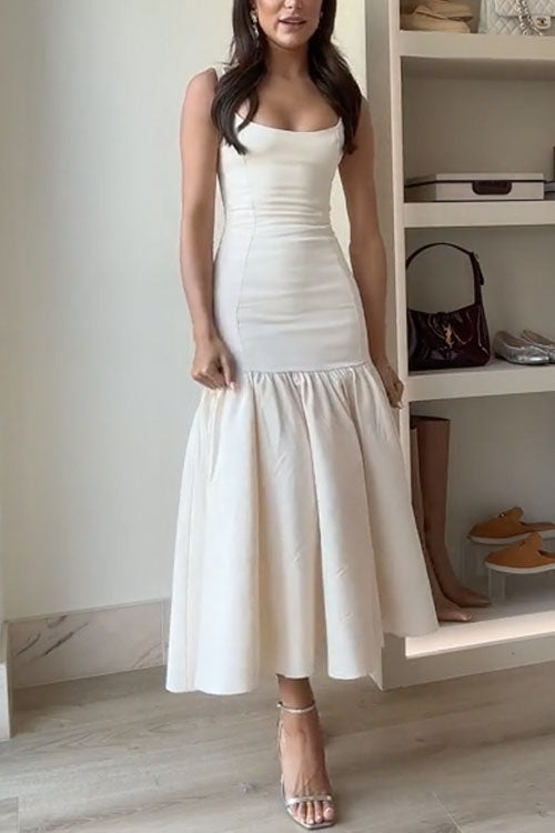 Variant image for Fina Dam Klänningar Bodycon Midi Klänning Ärmlös U-ringning Bomull Polyester-1