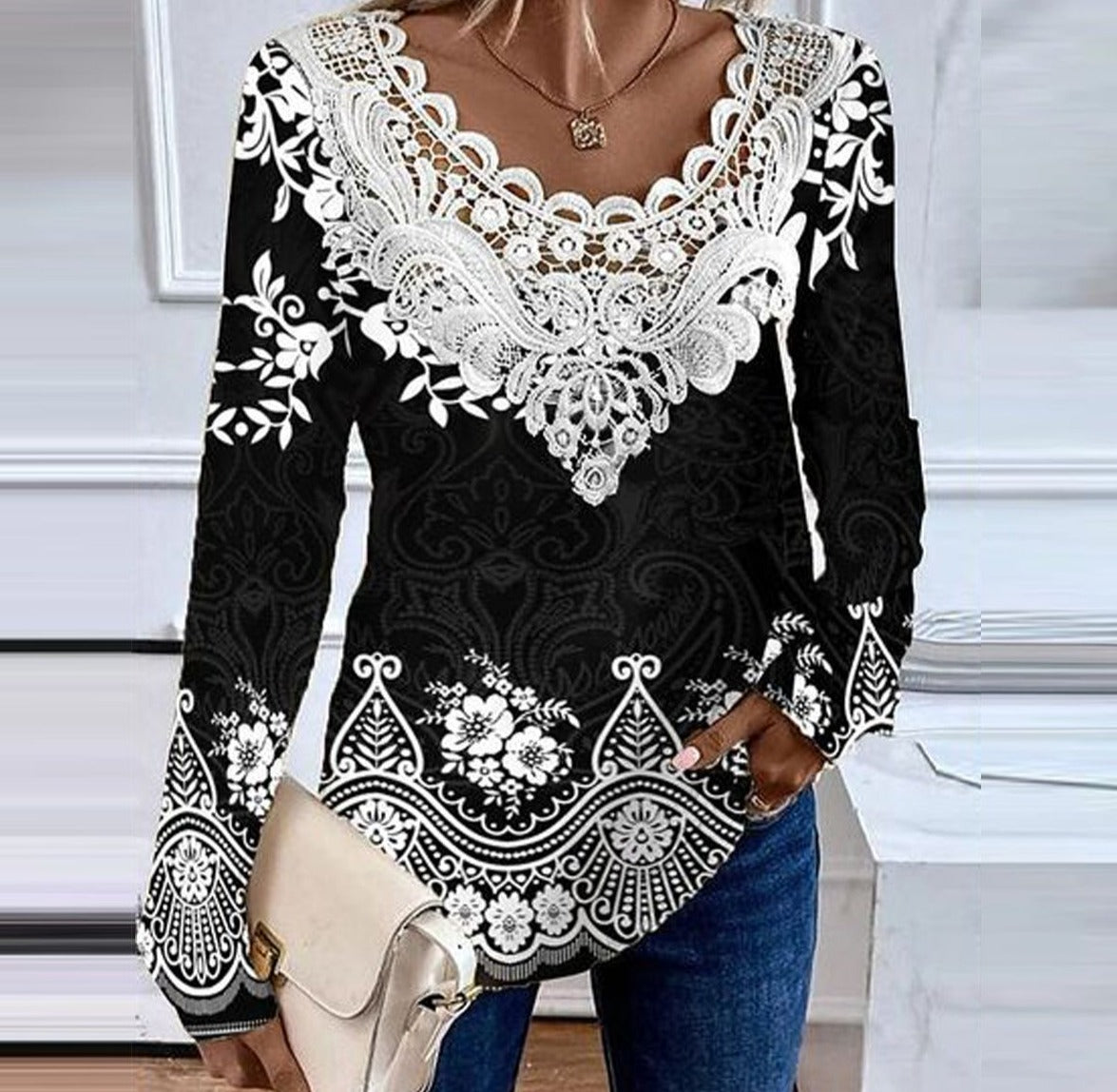 Variant image for Dam Topp med Tryck Elegant 100% Bomull-1