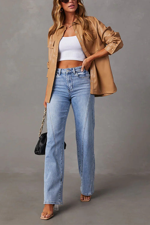 Dam Raka Ben Jeans Splice Bomull Polyester-5
