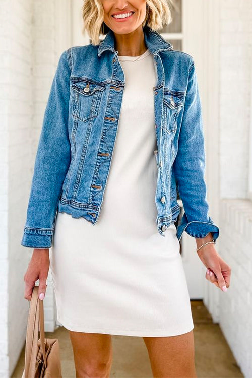 Kort Klänning Dam med Kort Ärmar, Vit Mini Skiftklänning i Bomull och Polyester med Unik Vargdesign 4