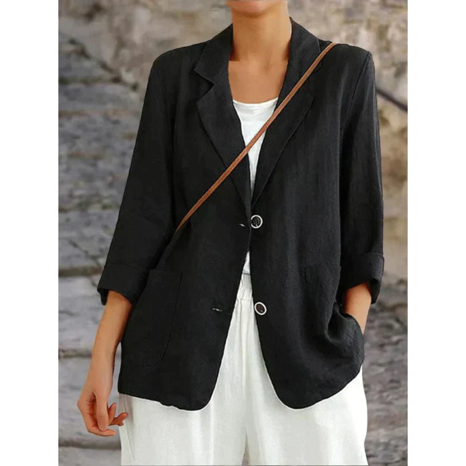 Variant image for Dam Blazer Klassisk Linne Elegant Passform-19