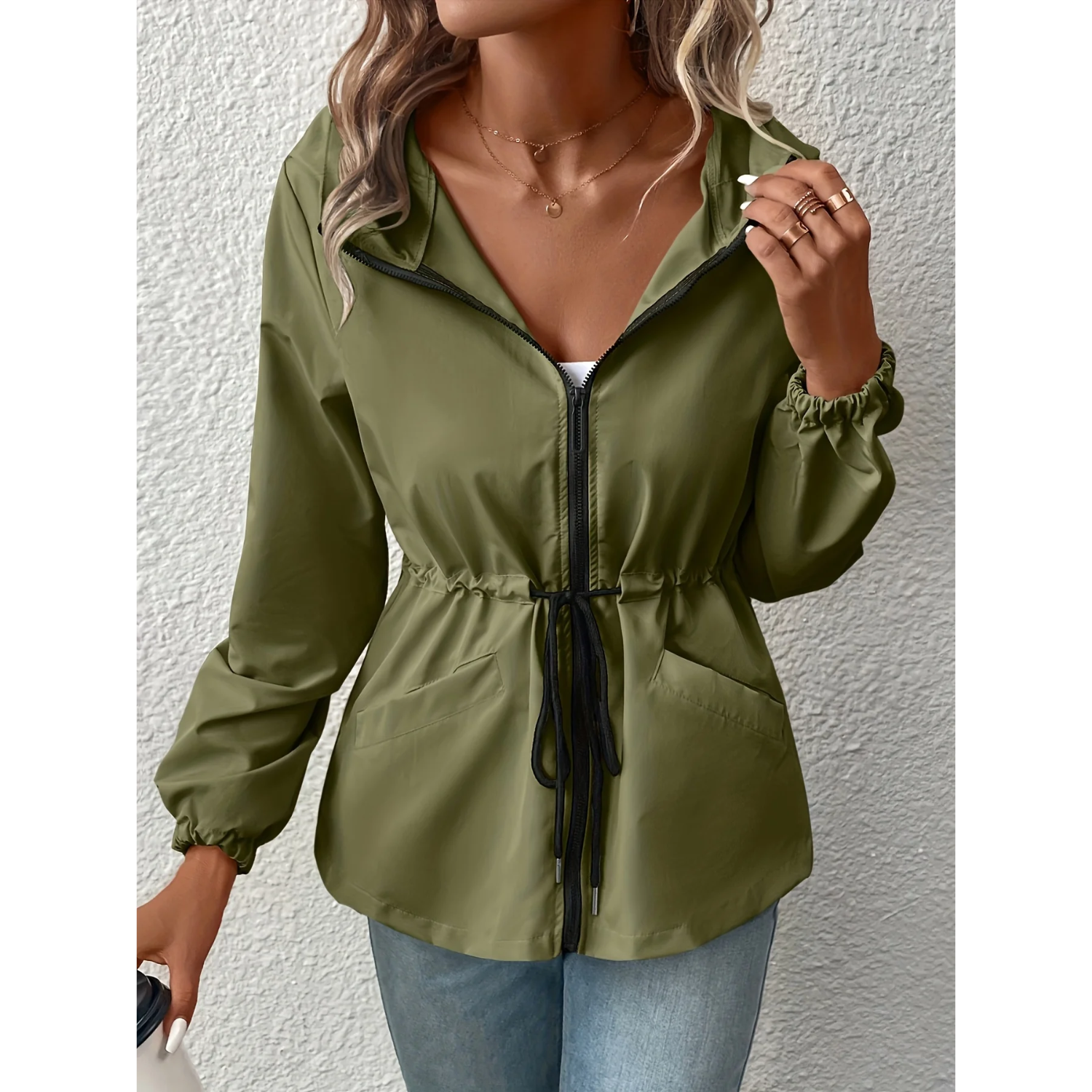 Variant image for Dam Trenchcoat Lång Med Dragkedja Tidlös Design i Högkvalitativ Polyester-43