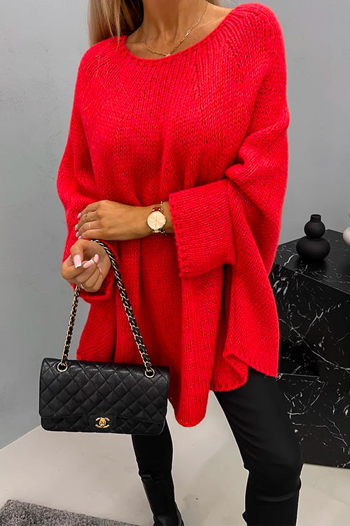 Dam Tröja Överdimensionerad Batwing Ärmar Mjuk Akryl 10