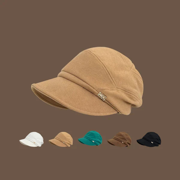 Dam Cabbie Hatt Elegant Bomulls- och Ullmix-2