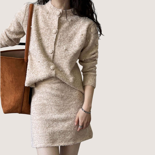 Dam Kofta Pärldetaljer Mjuk Akryl-1