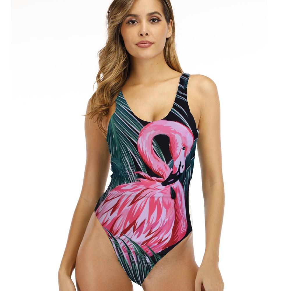Variant image for Dam Baddräkt En Del Flamingo Tryck Nylon Spandex-41
