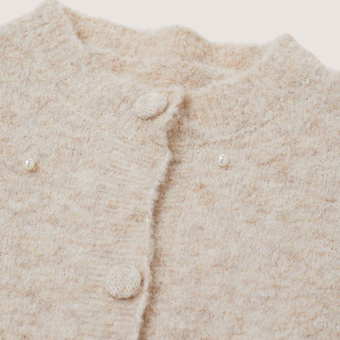 Dam Kofta Pärldetaljer Mjuk Akryl-5