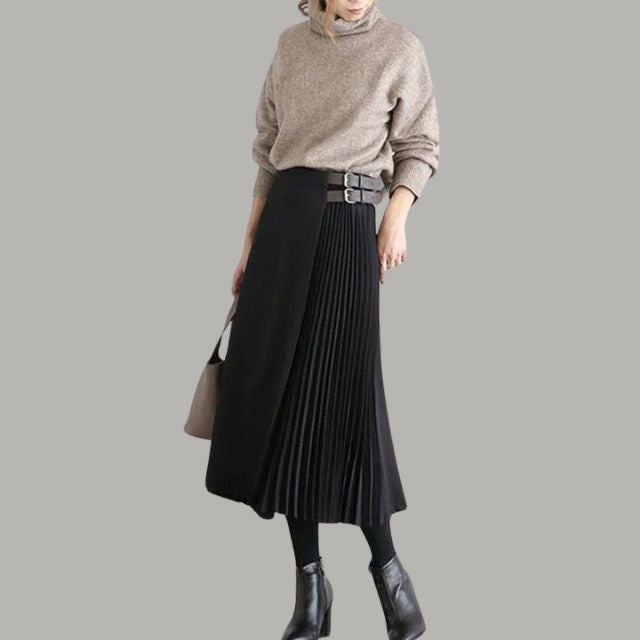 Variant image for Dam Midikjol A-linje Polyester med Vikta Detaljer-16