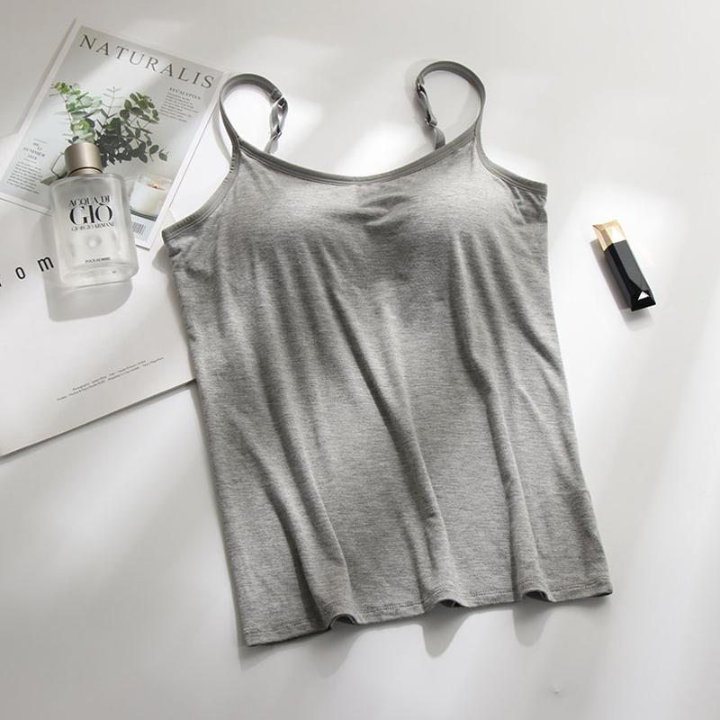 Dam Tank Top med Integrerad Behå Mjuk Tyg 10