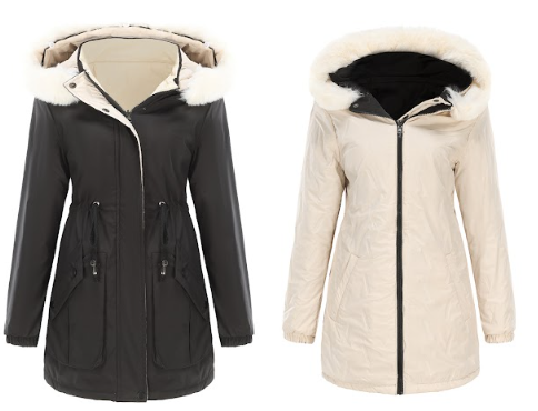 Variant image for Dam Vändbar Parka Polyester Chic Medellängd 65 cm-3