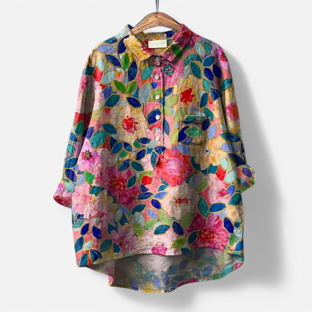 Variant image for Dam Blus Elegant Polyester med Färgat Konsttryck-41