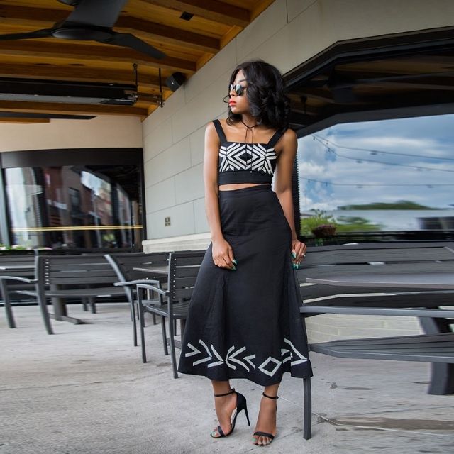 Variant image for Dam Midikjol A-linje med Grafiskt Mönster 100% Polyester-11