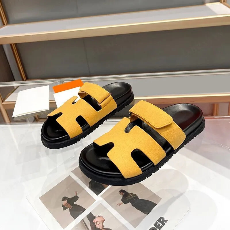 Herrsandaler H-formad Design med Kardborrfäste Syntetmaterial 11