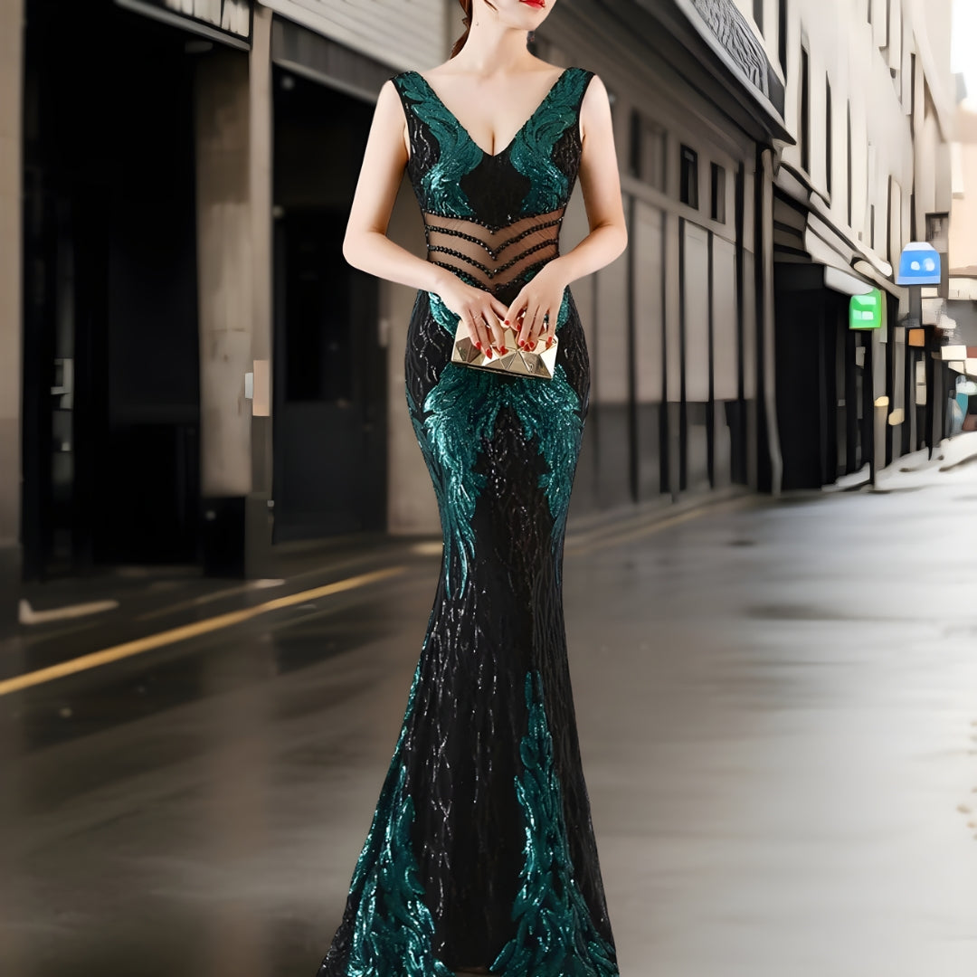 Variant image for Kvinnors Aftonklänning Paljetter Elegant Polyester Flödande-21