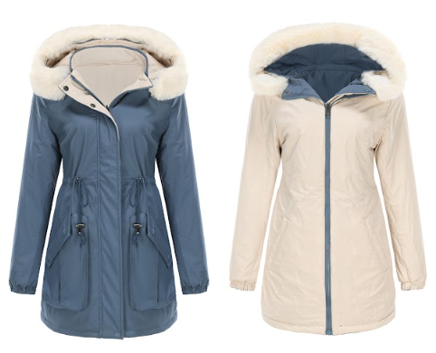 Variant image for Dam Vändbar Parka Polyester Chic Medellängd 65 cm-2
