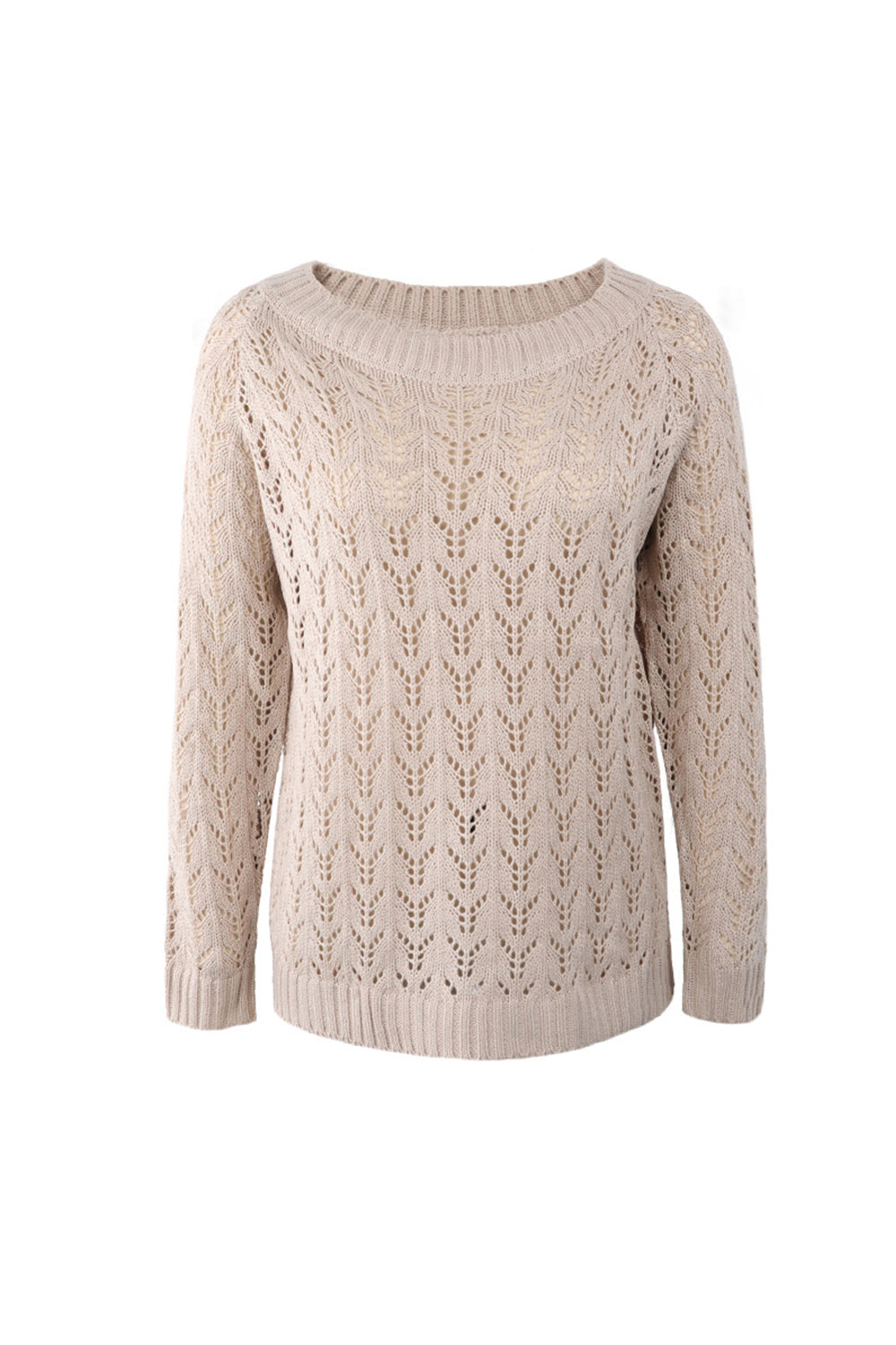 Dam Tjocktröja Off-Shoulder Hålärm Vid Silhuett Polyester-5