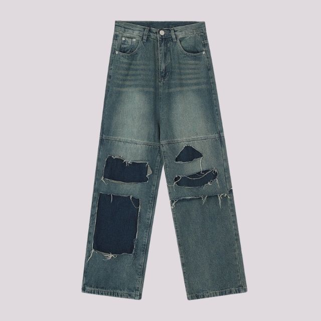 Variant image for Dam Jeans Rivna Fläckigt Lapptäcke 100% Bomull Avslappnad Passform-1
