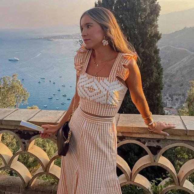 Variant image for Dam Midikjol A-linje med Grafiskt Mönster 100% Polyester-21