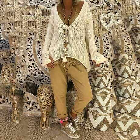 Stickad Dam Tröja i Elegant Design – Högkvalitativ 100% Bomull, Normal Passform, Perfekt för Vardag och Fest 5