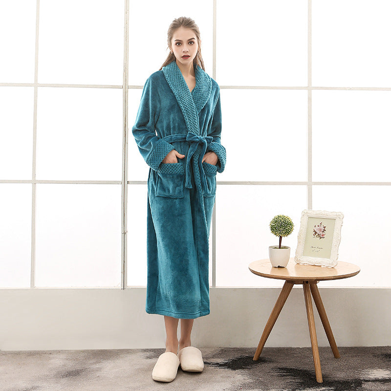 Unisex Badrock Flanell Loose Fit Korallvelour-6
