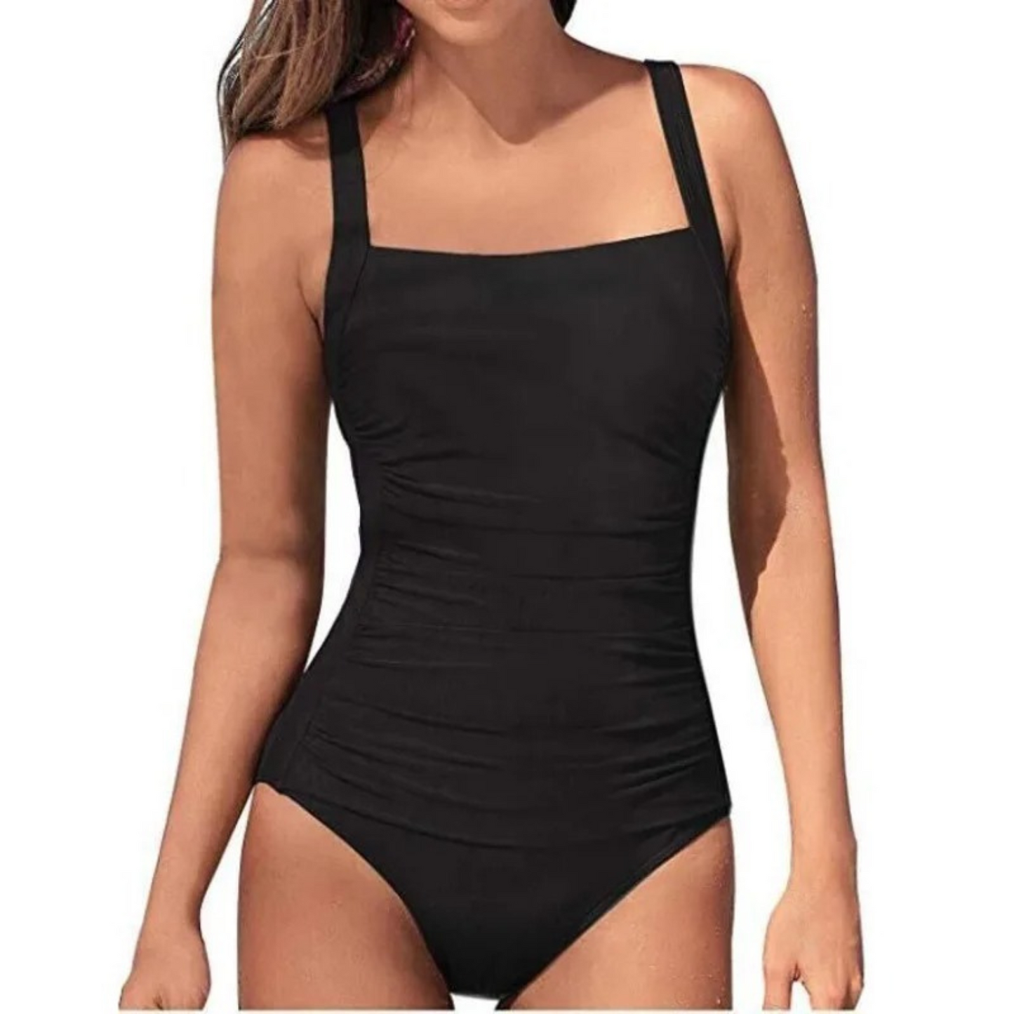 Baddräkt Dam Monokini Djup V-hals Shaping Polyester-4