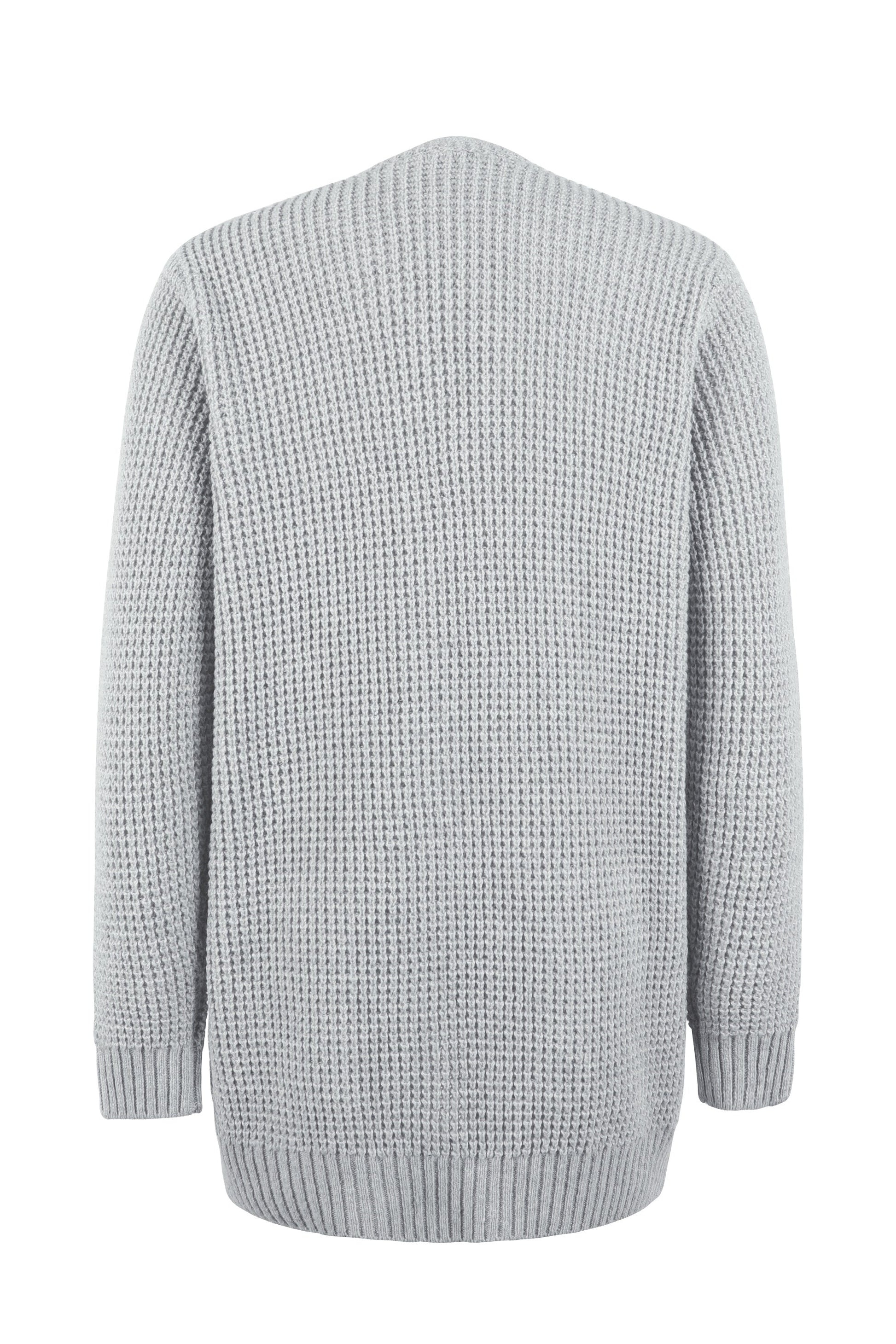 Dam V-ringad Kofta Trendig Mjuk Material-3