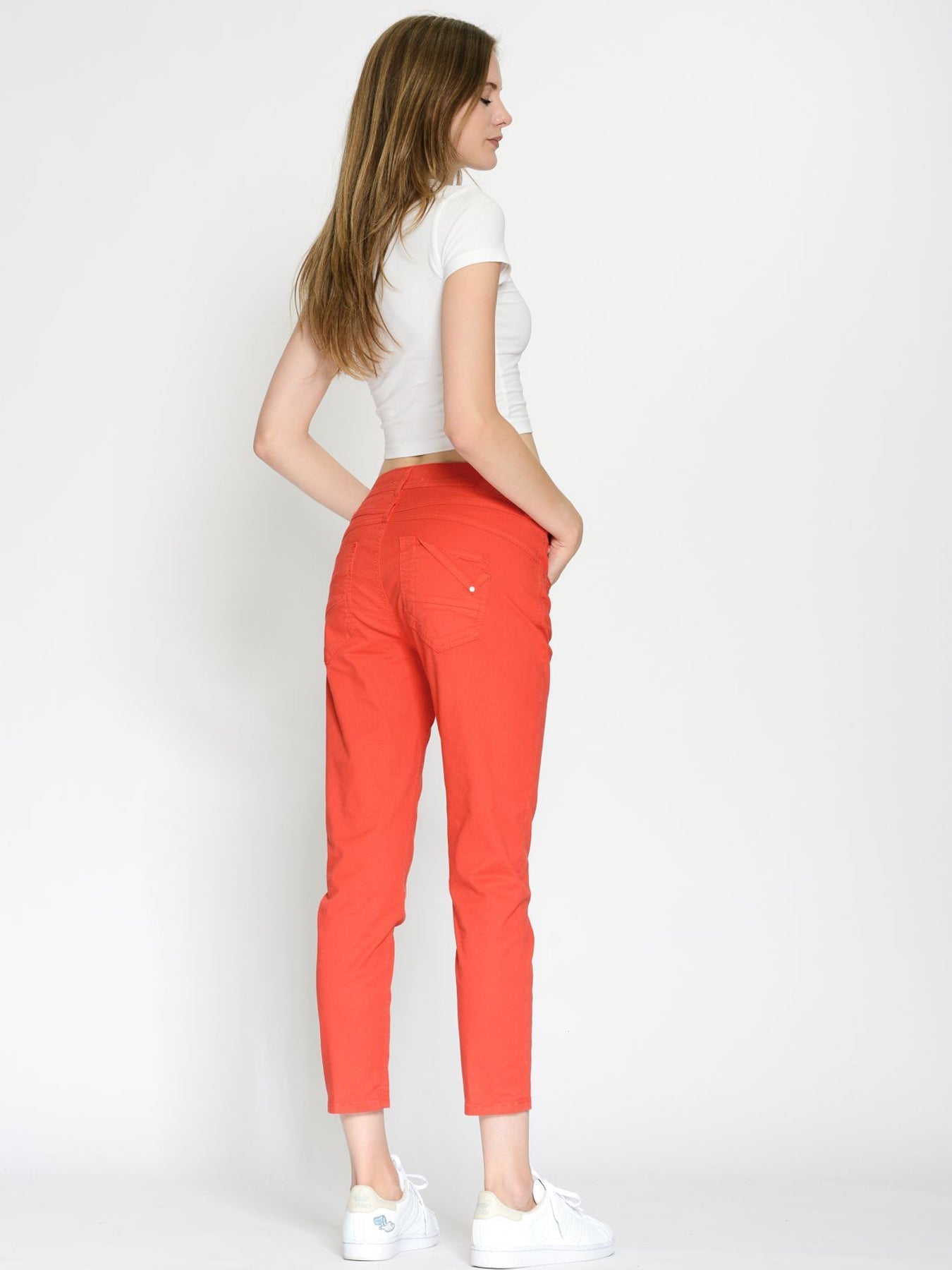 Dam Jeans Stretch Avslappnad Medelhög Passform 5-Fickig Design-2