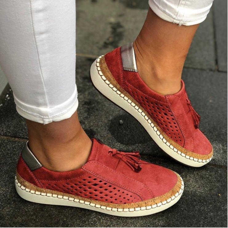 Dam Sneakers Andningsbara Komfort Syntetiska Fibrer 7
