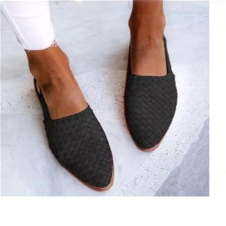 Dam Sandaler Platta Syntetiskt Läder Elegant Design-2