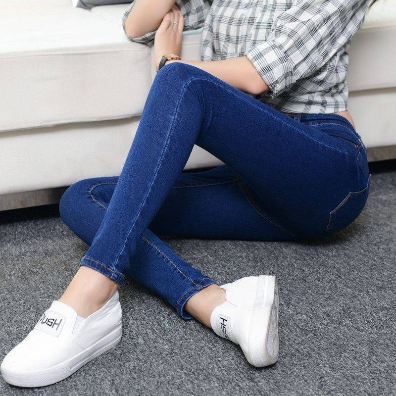 Variant image for Dam Hög Midja Rivna Jeans Denim Slangformad-25