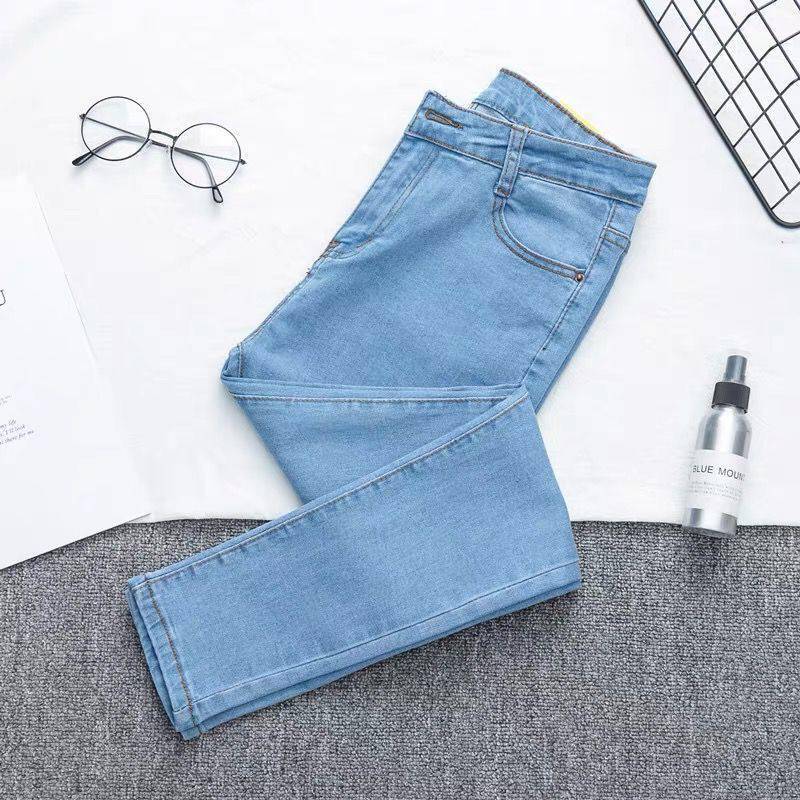Variant image for Dam Hög Midja Rivna Jeans Denim Slangformad-73