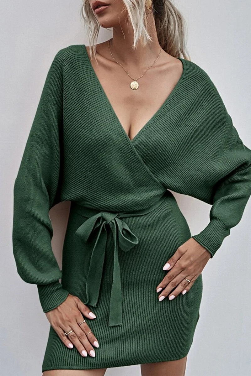 Kvinnors Vinterklänning Långärmad Trendig Polyester 6