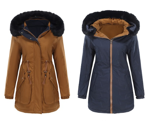 Variant image for Dam Vändbar Parka Polyester Chic Medellängd 65 cm-29