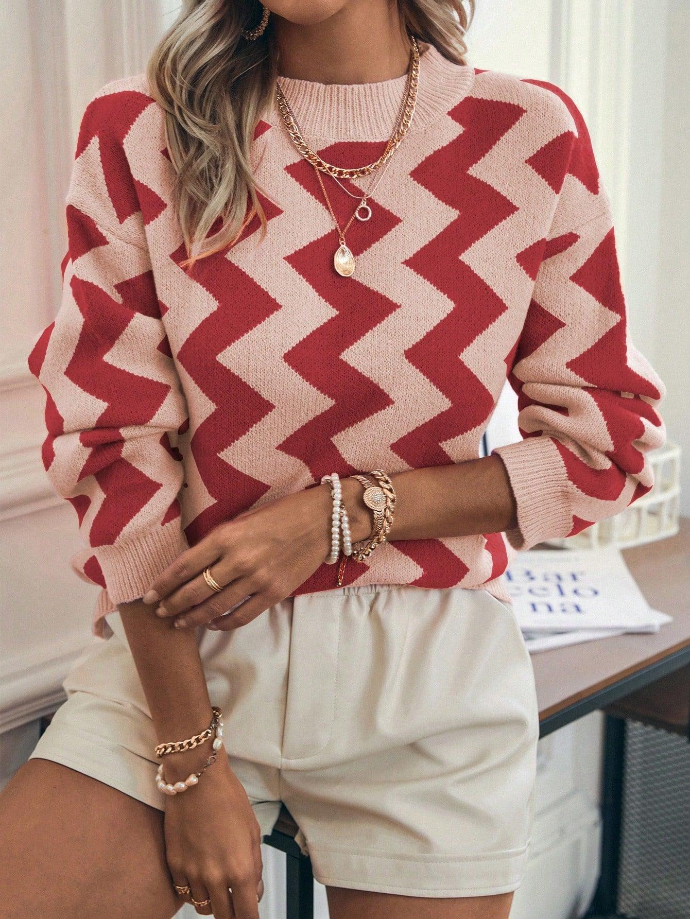 Kvinnors Kardigan Mönstrad Avslappnad Tygblandning-1