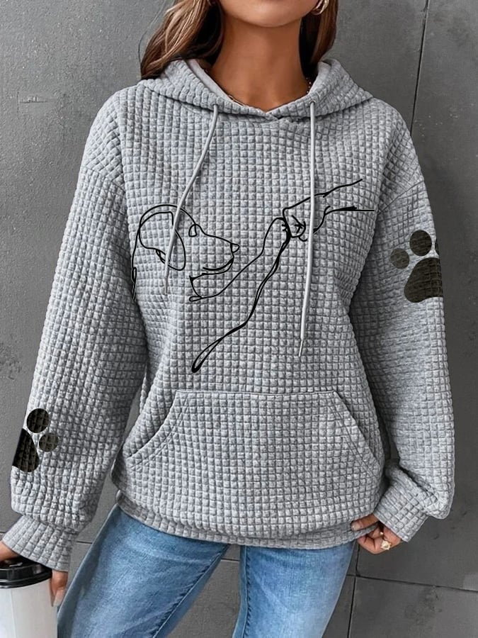 Lång Hoodie Dam Bekväm Mjuk Material med Huva 10