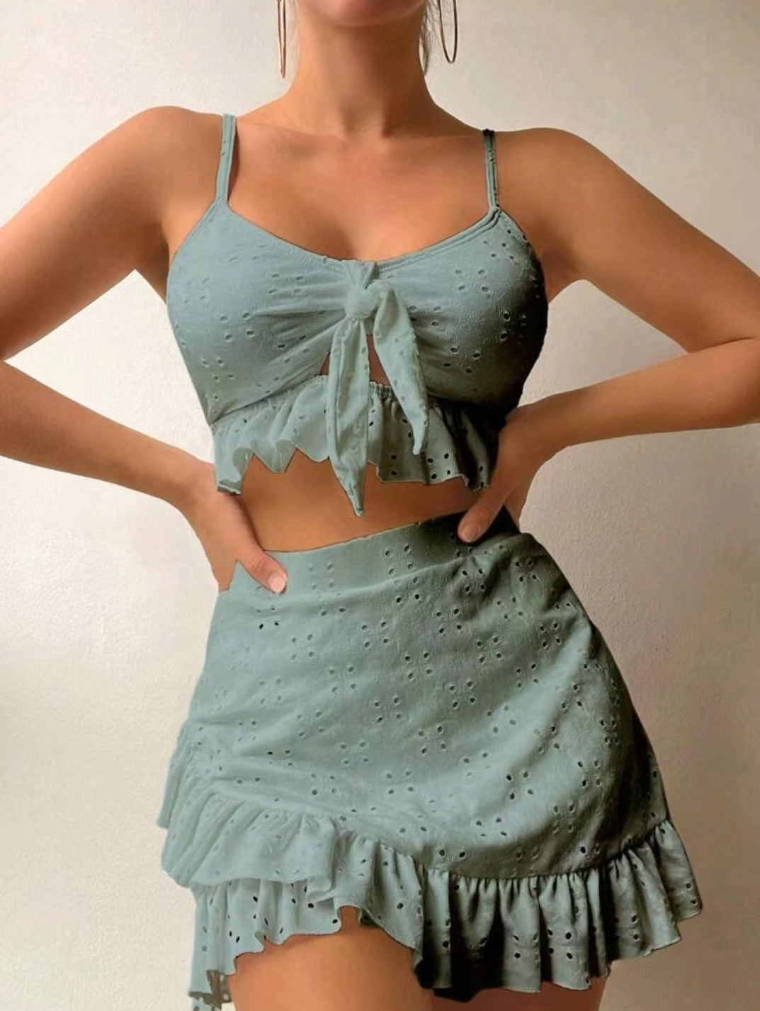 Variant image for Baddräkt Dam 3-delad med Ruffles och Rock i Högkvalitativ Polyester-17