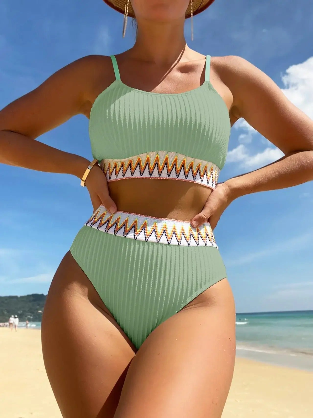Dam Monokini Baddräkt Djup V-hals Polyester Elastan-5