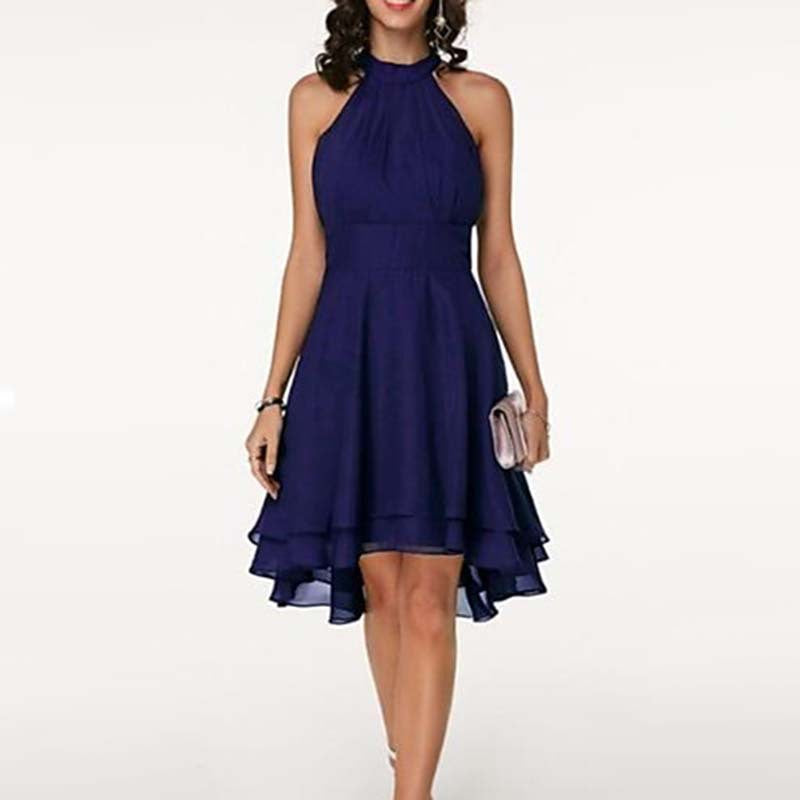 Variant image for Kvinnor A-line Klänning Asymmetrisk Chiffon-17