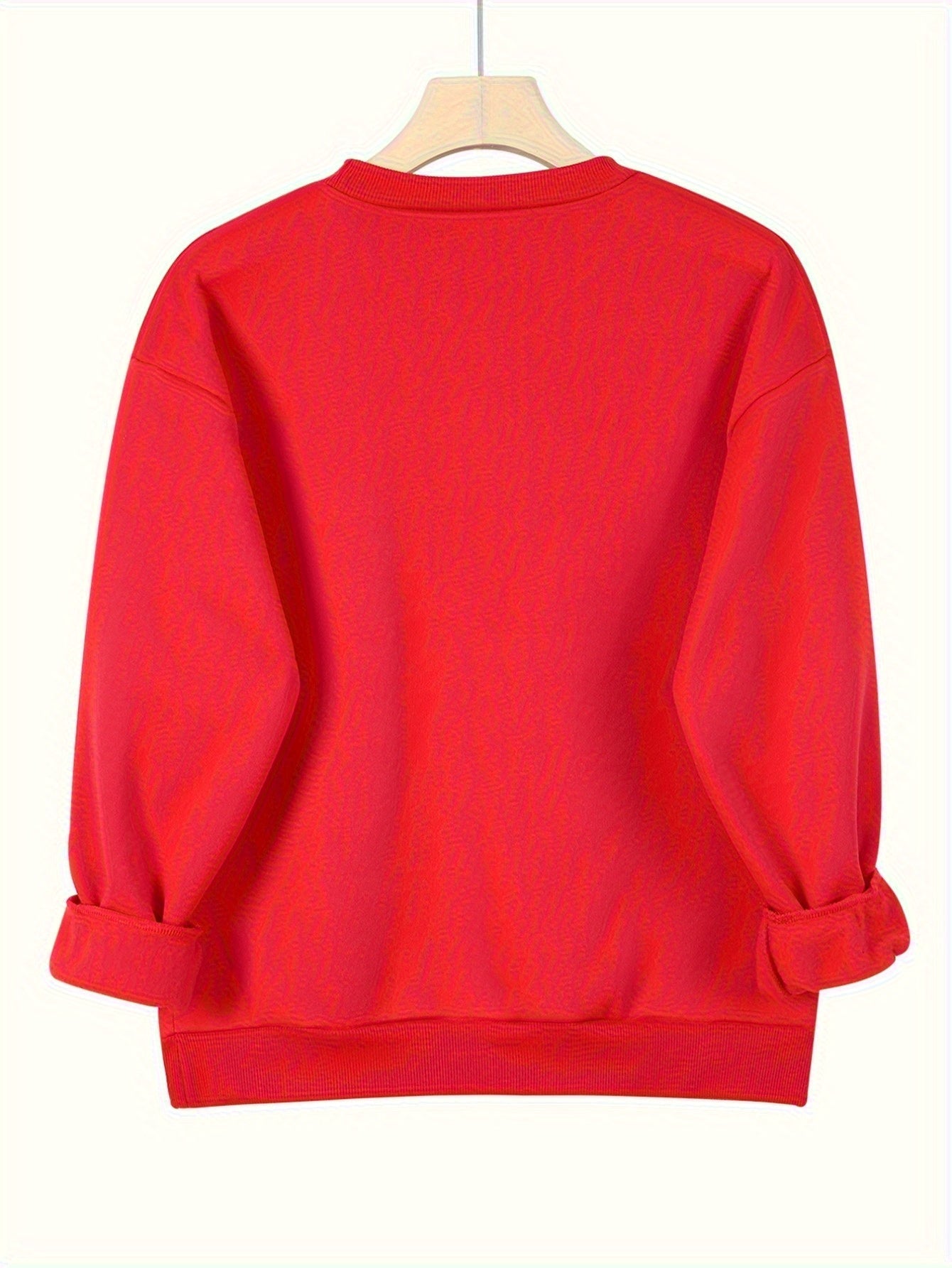 Kvinnors Tröja Hjärtdesign Cirkulär Halsringning Mjuk Tyg 4