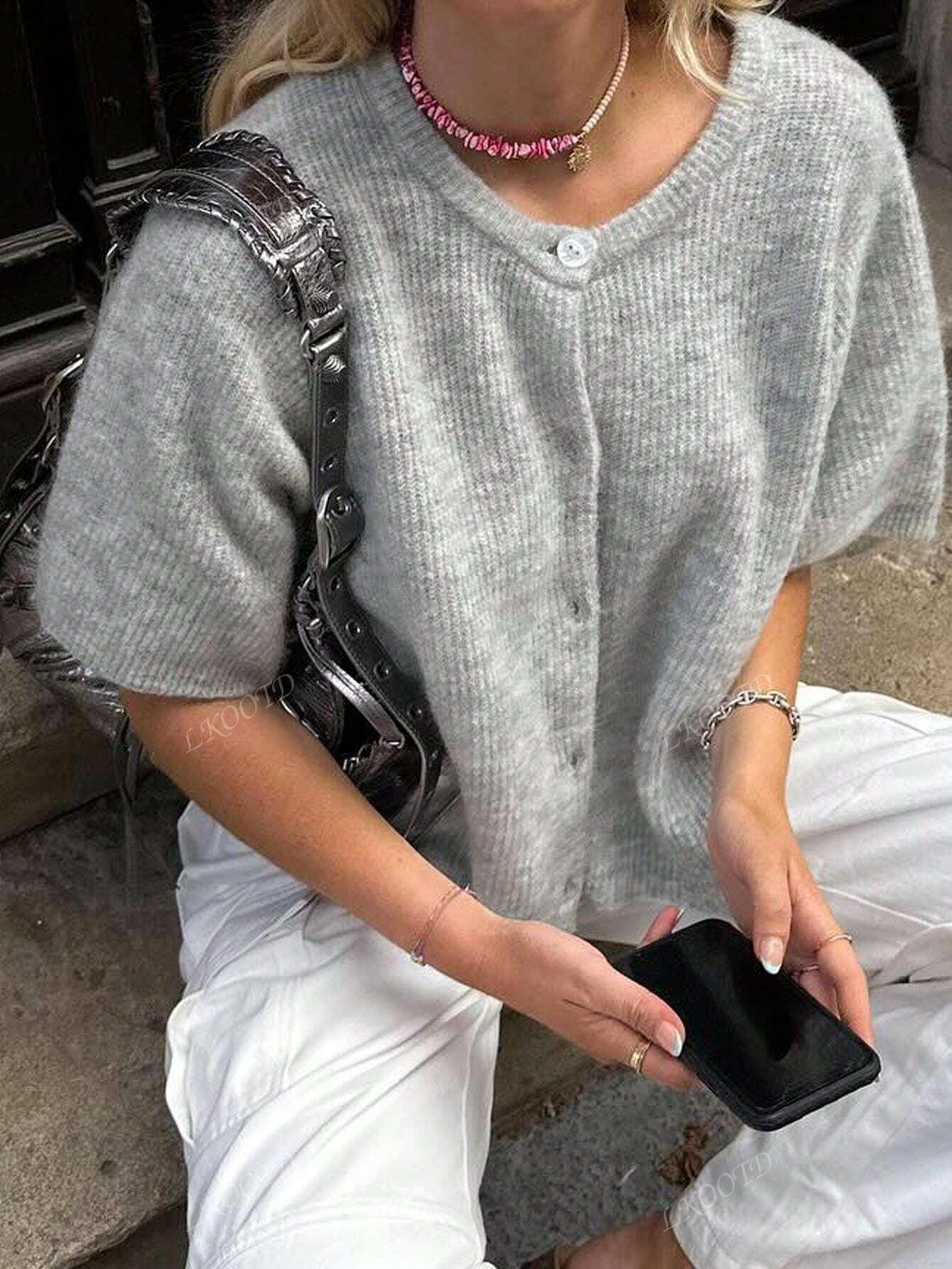 Variant image for Kvinnors Kardigan Med Knappstängning Mjuk Stickad-1