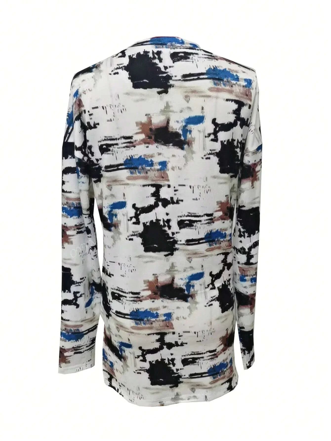 Kvinnors Långärmad T-shirt Asymmetrisk Stickad Tyg 5