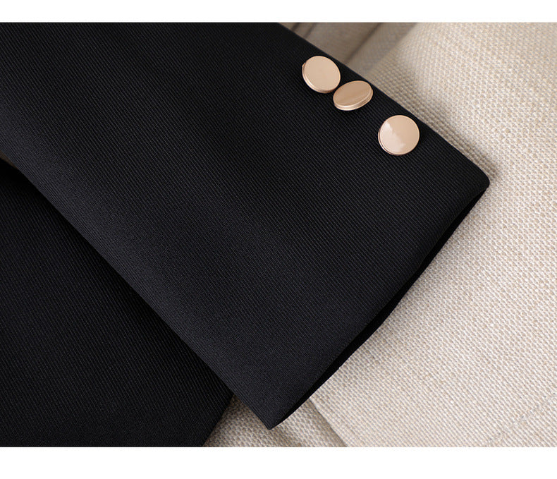Dam Blazer Slim Fit 3D-Mönster Polyester-4