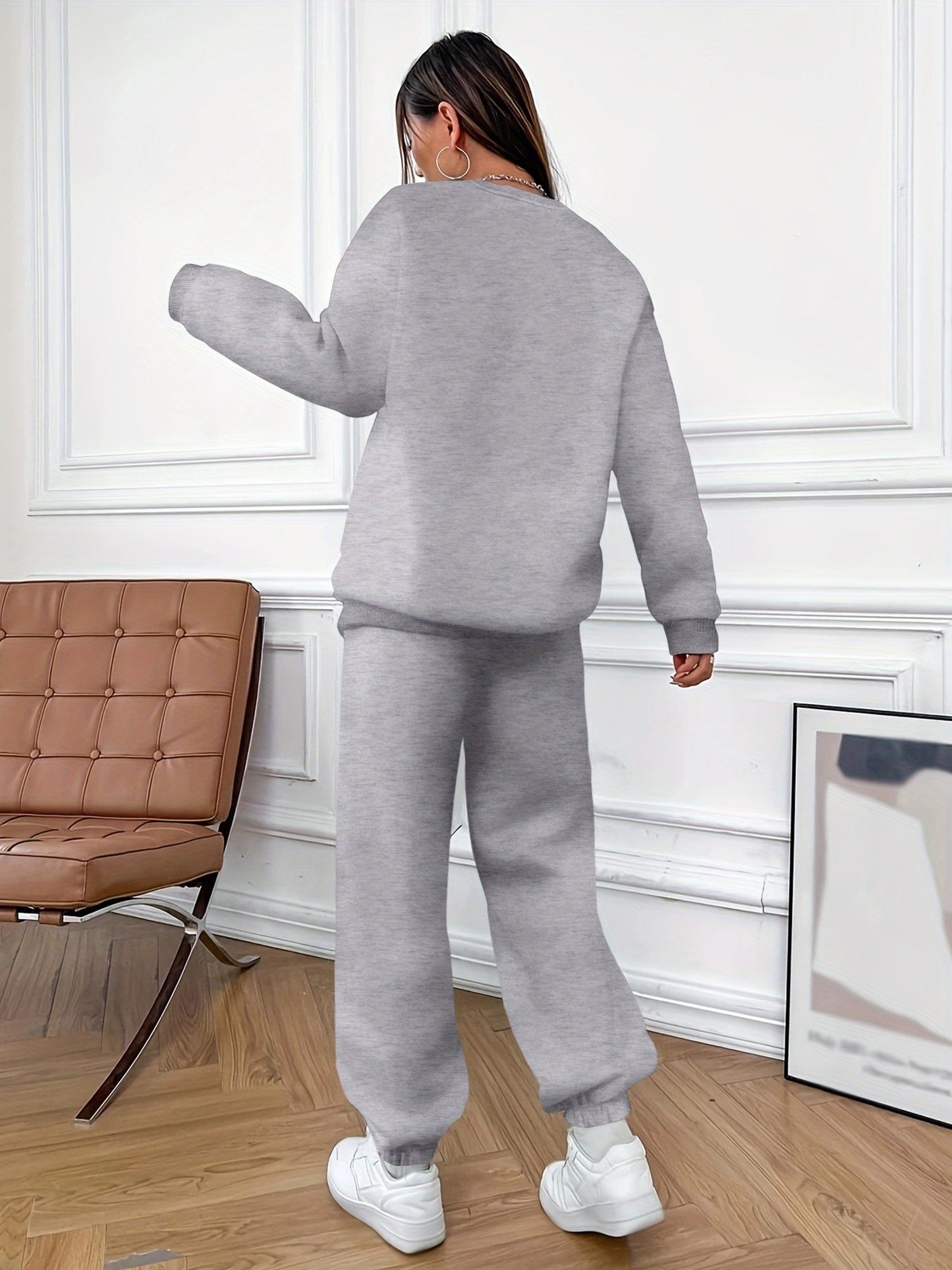 Dam Träningsdräkt Hjärtmotiv Mjuk Bomull-2