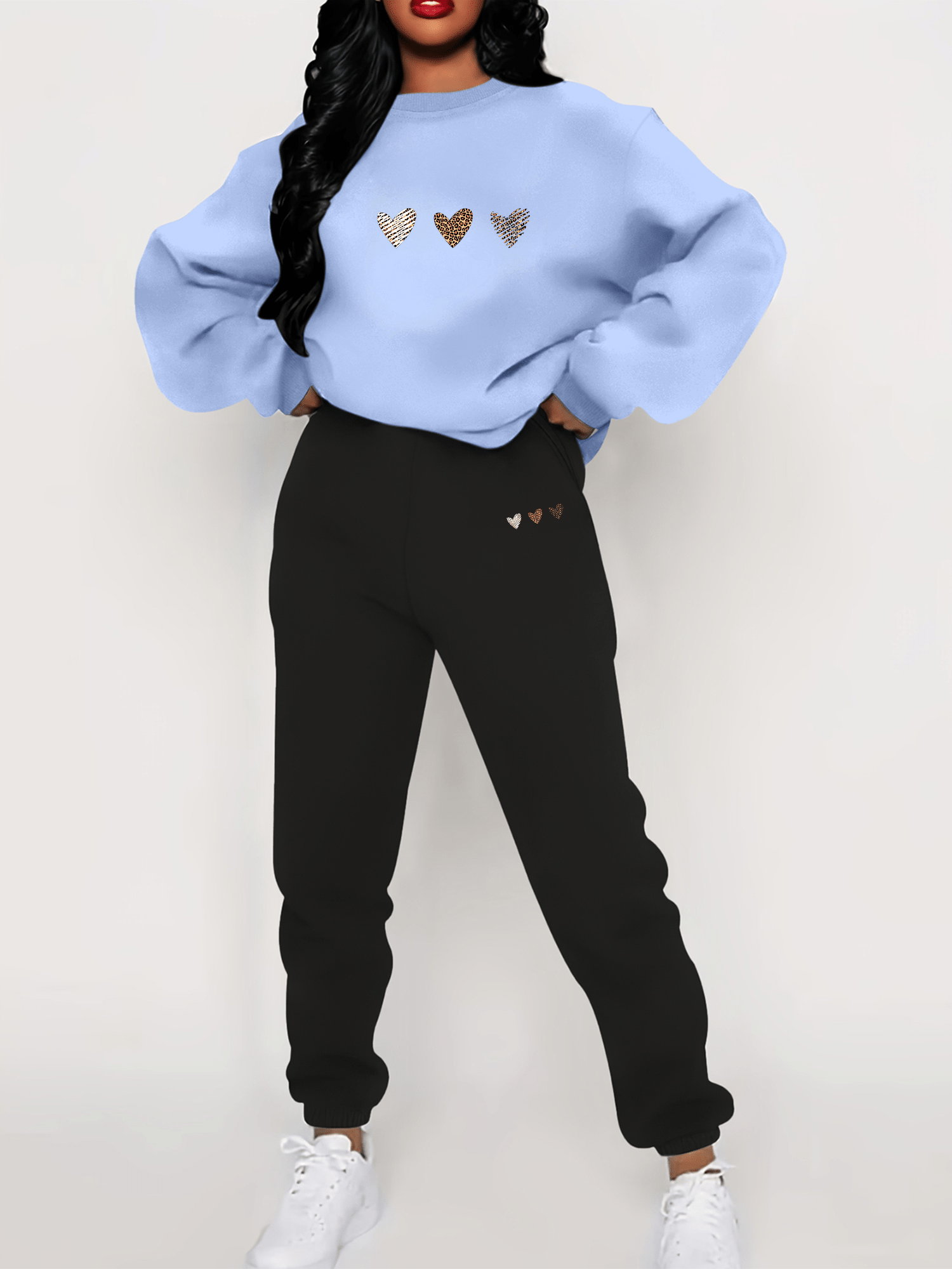 Variant image for Dam Träningsdräkt Hjärtmotiv Mjuk Bomull-13