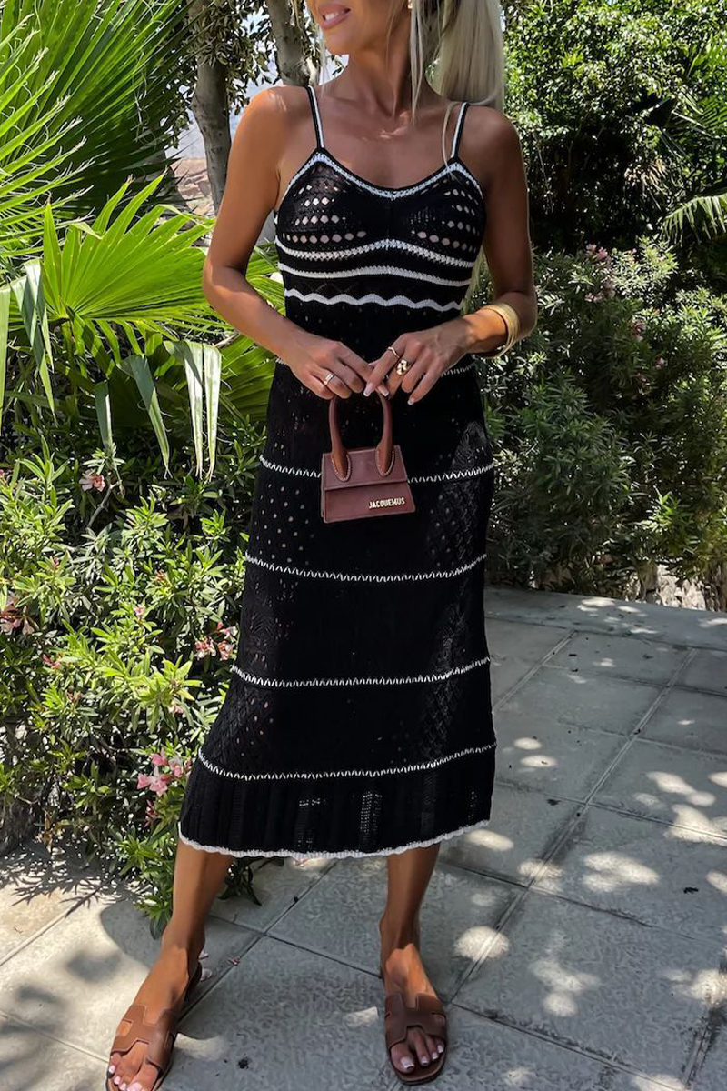 Variant image for Kvinnors Flätad Klänning V-hals Högkvalitativt Tyg-2