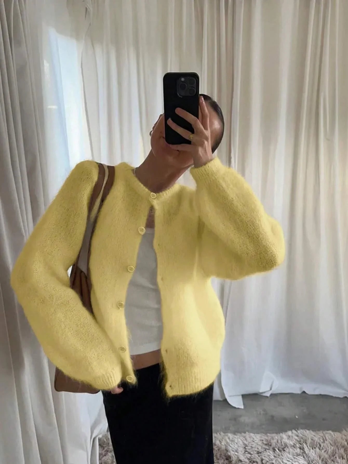 Dam Cardigan Knappstängning 100% Akryl-6