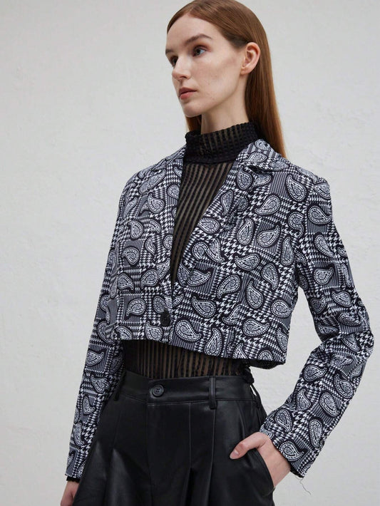 Dam Blazer Kort Ärmar Casual Polyester Tidlös Design-1