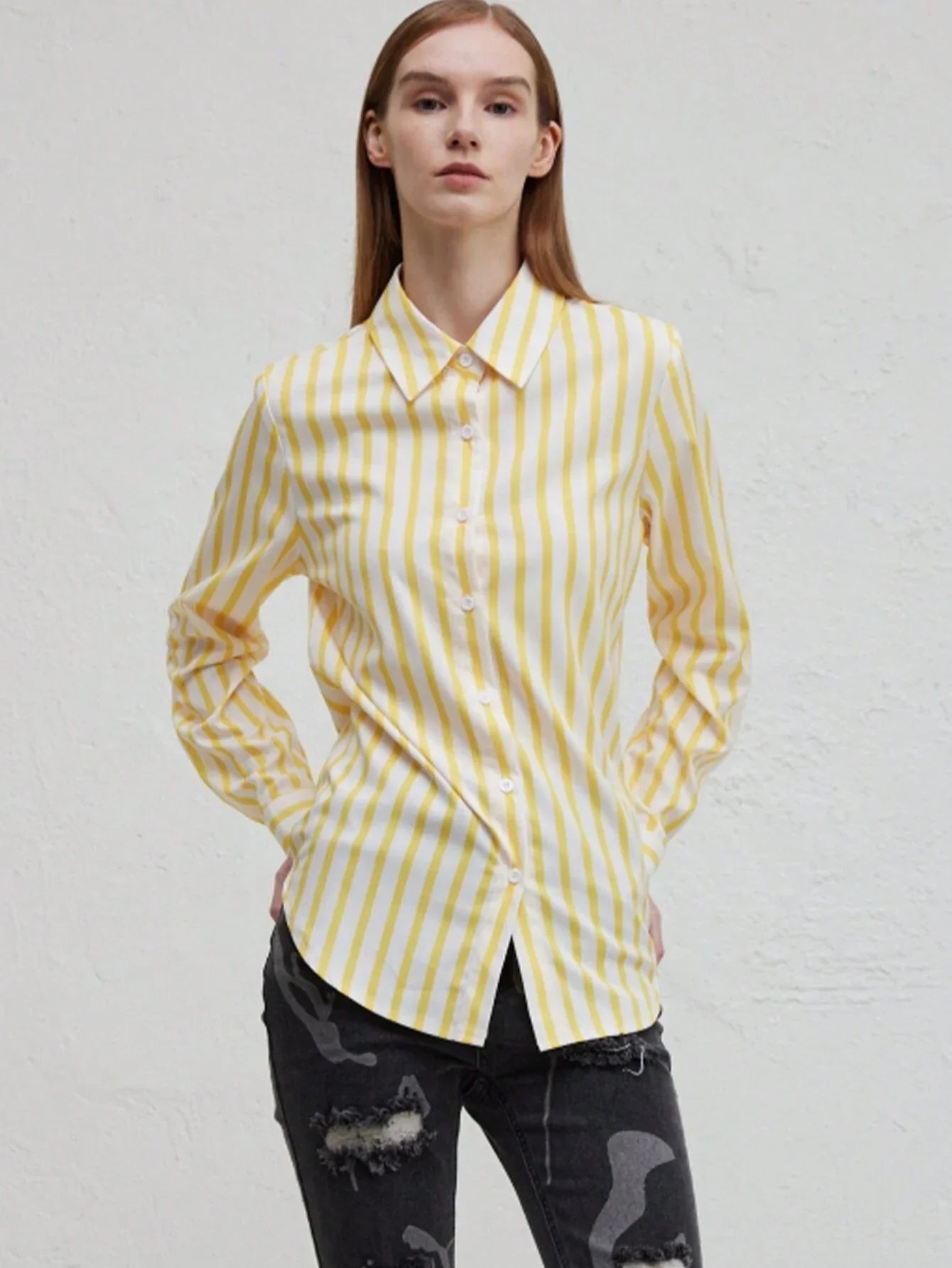 Variant image for Dam Tröja Långärmad Asymmetrisk Polyester Randig-1