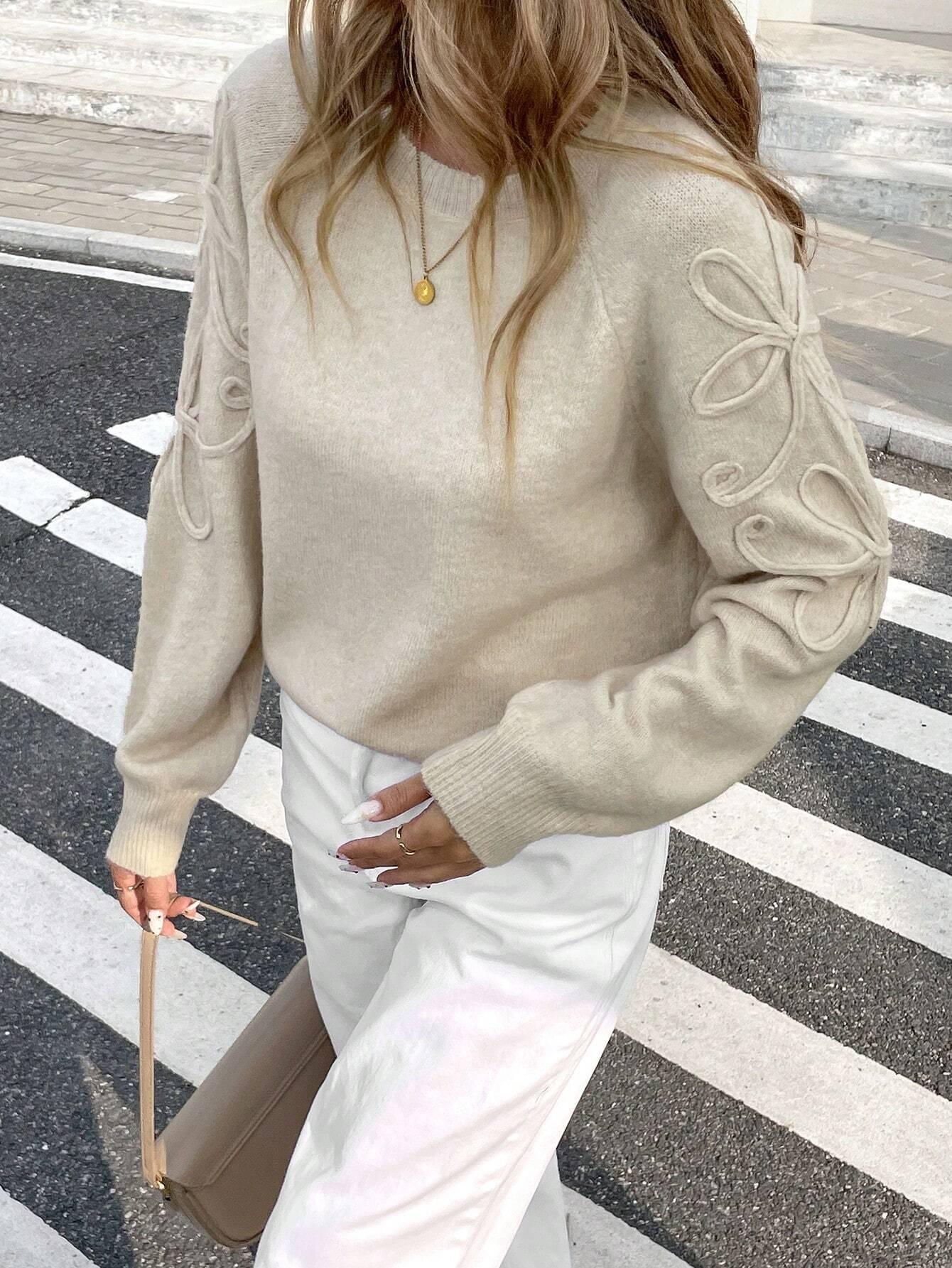 Variant image for Dam Stickad Tröja Avslappnad Mjuk Kvalitet-1