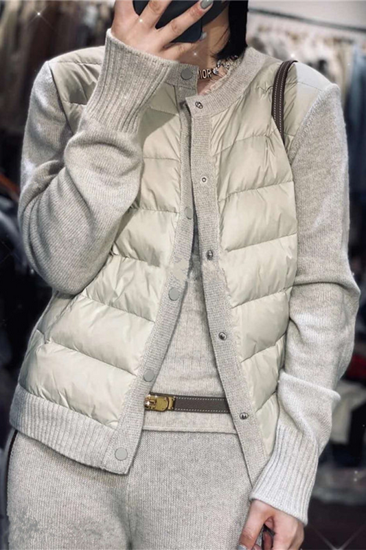 Dunjacka Dam Avslappnad LĂ€ttviktsjacka i Mjuk Bomullsblandning-1